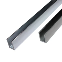 U-Channel Vidrio De 8 Mm De Aluminio. Alto 18 Mm. Largo De 3 M. Acabado Brillante