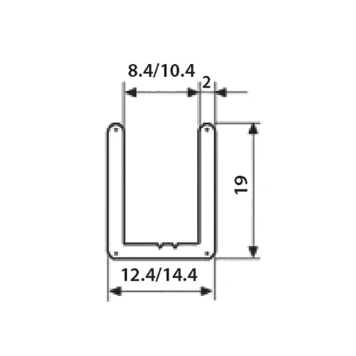 U-Channel Vidrio De 8 Mm De Aluminio. Alto 18 Mm. Largo De 3 M. Acabado Brillante - Image 2