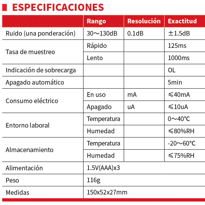 UNI-T UT353 Medidor De Nivel De Sonido, 30 ~ 130Db De Medición Instrumento Medidor Db Voz Digital Co - Image 2