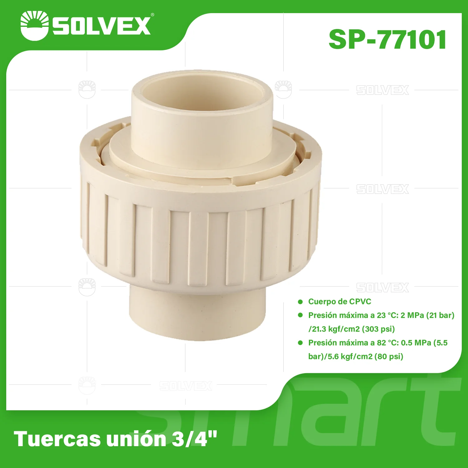 Unión Universal CPVC. Conectores Desmontables Para Agua Caliente Y Fría. Couplings. - Image 3