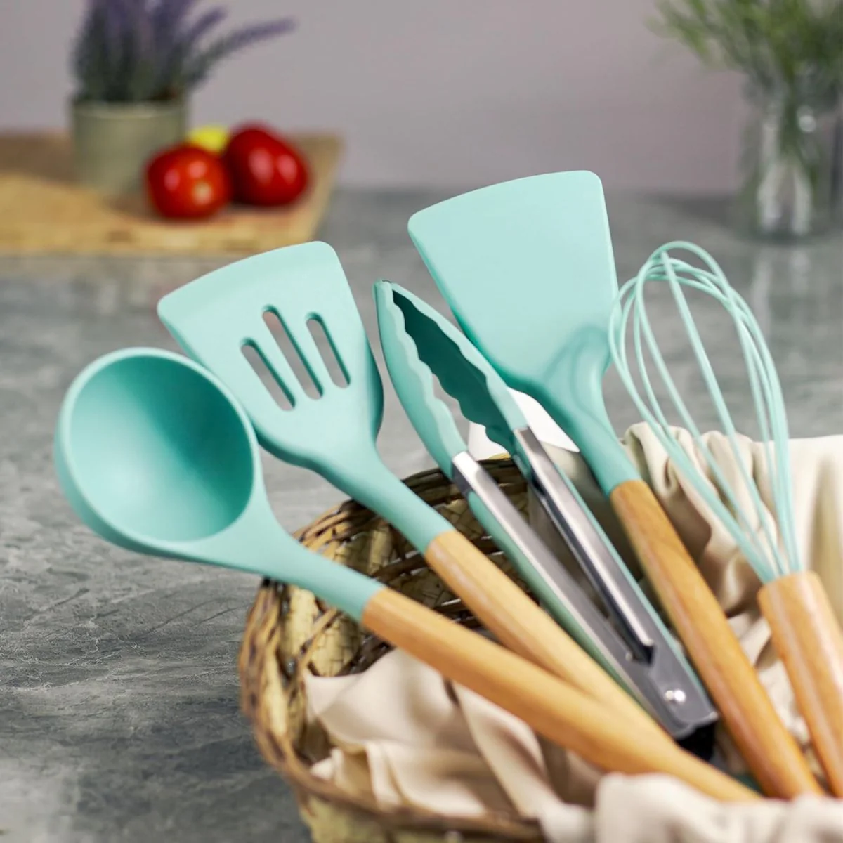 Utensilios De Cocina De Silicona Y Madera. Juego De Cucharones Completo De 34 Piezas Antiadherentes Y Resistentes Al Calor. - Image 2