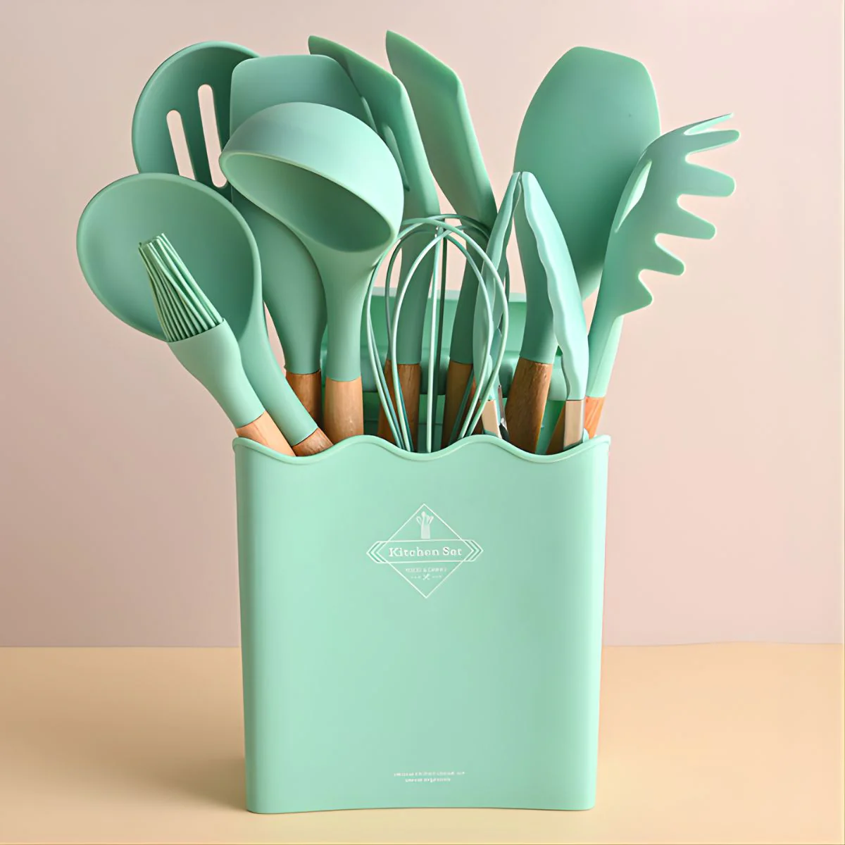 Utensilios De Cocina De Silicona Y Madera. Juego De Cucharones De 13 Piezas Antiadherentes Y Resistentes Al Calor. - Image 3
