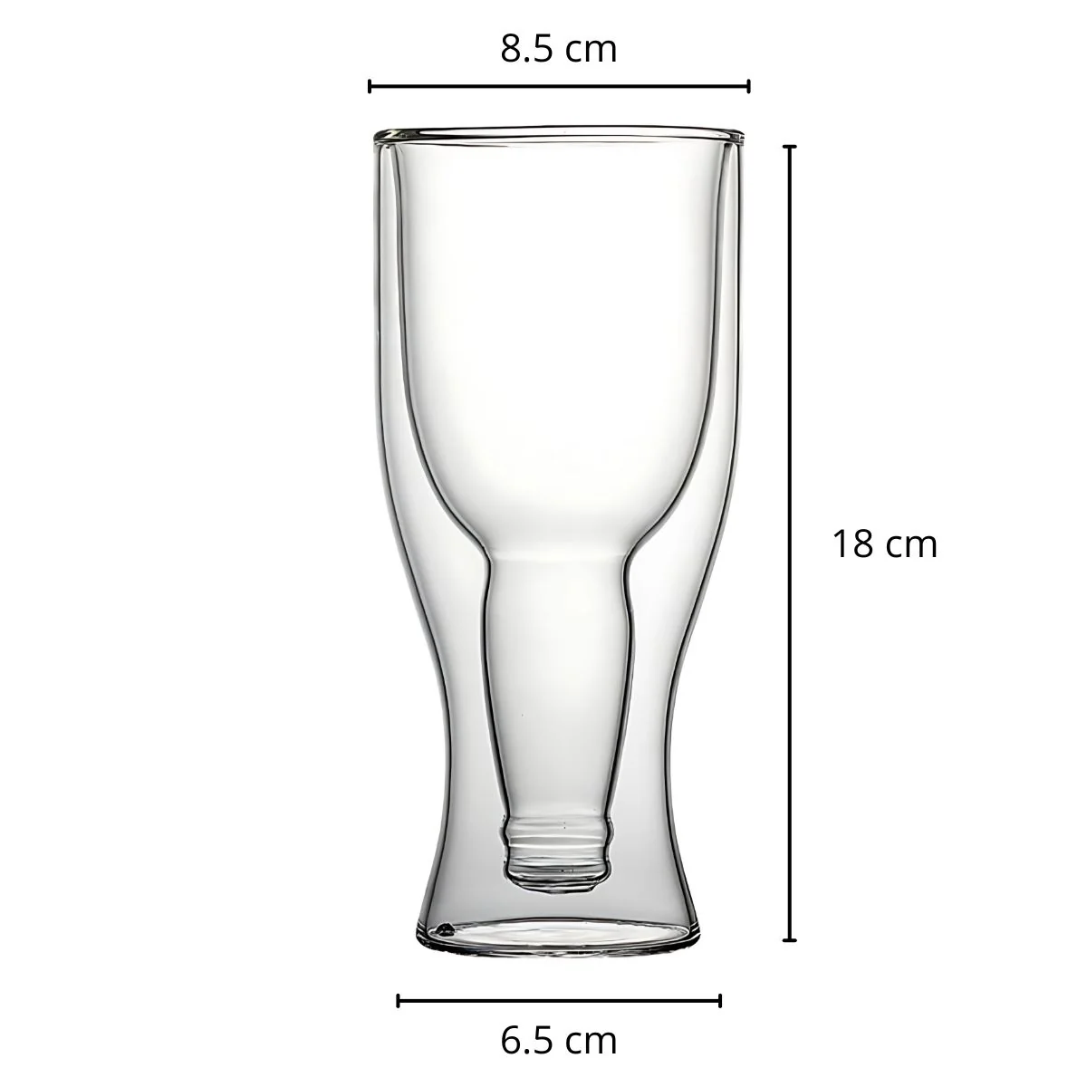 Vaso De Cerveza De Vidrio Doble Pared 350 Ml Con Efecto Flotante Y Aislamiento Térmico. (Unidad) Vidrio Borosilicato. - Image 5