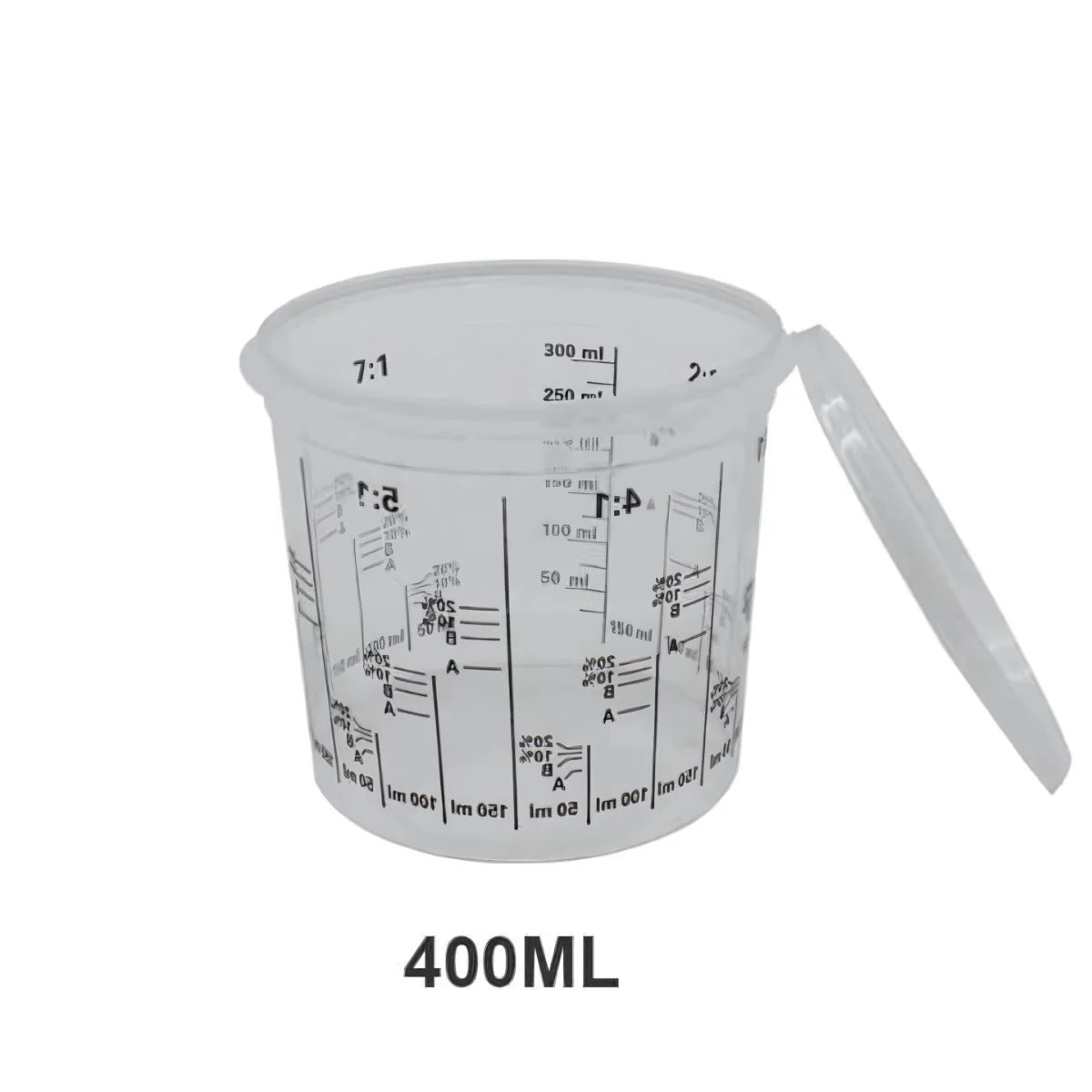 Vaso Medidor De Pintura Para Mezcla 2300 Ml Con Tapa Plástica. Resistente Con Marcas De Medición.