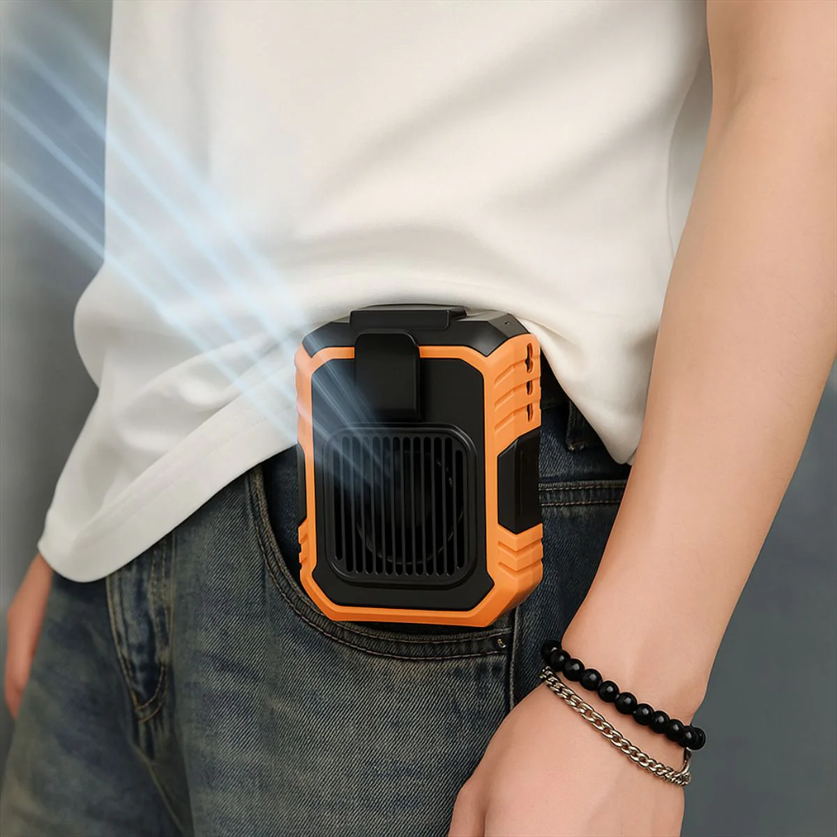 Ventilador Portátil Recargable Con Clip. Mini Abanico De Cintura USB De 3 Velocidades.