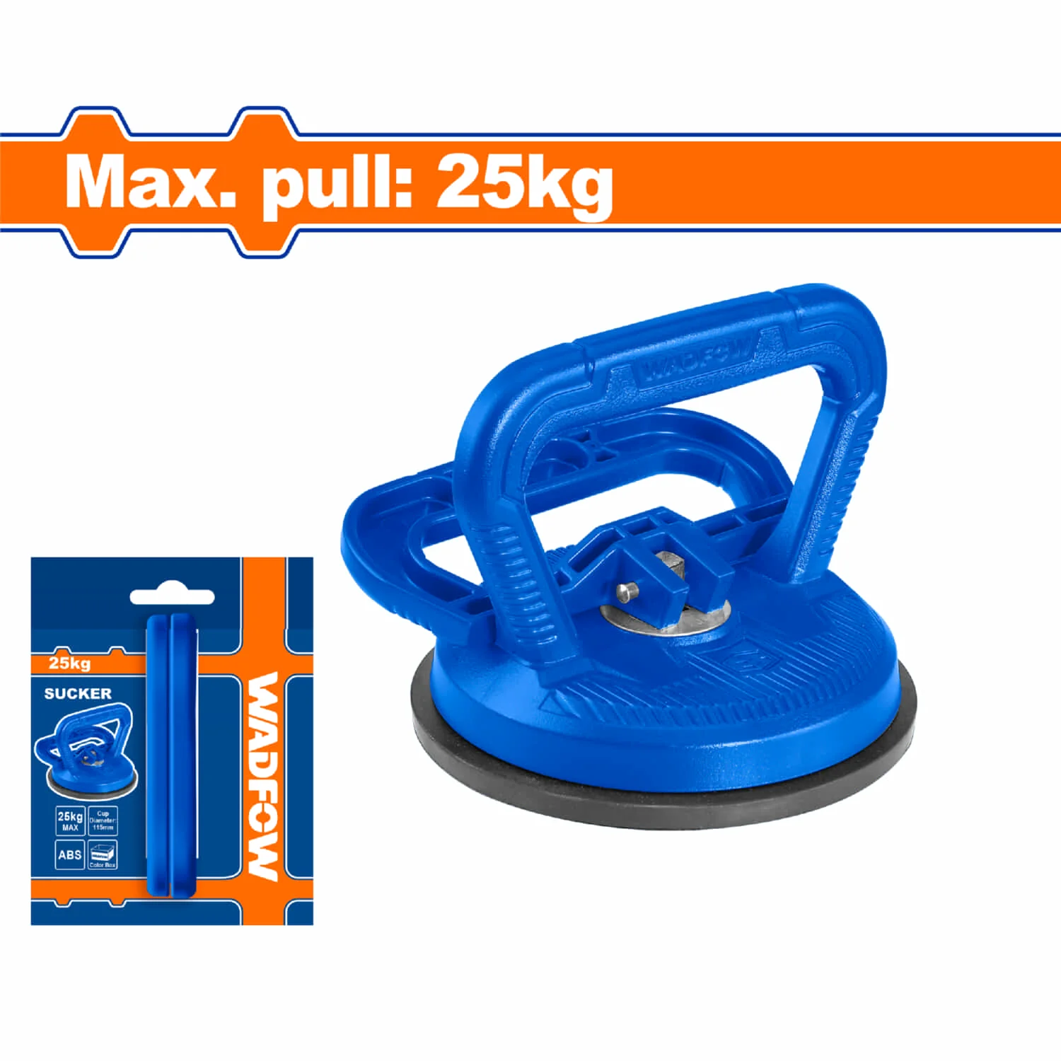 Ventosa De Succión Soporta 25Kg. Diámetro De Succión 115Mm. Mango De ABS.