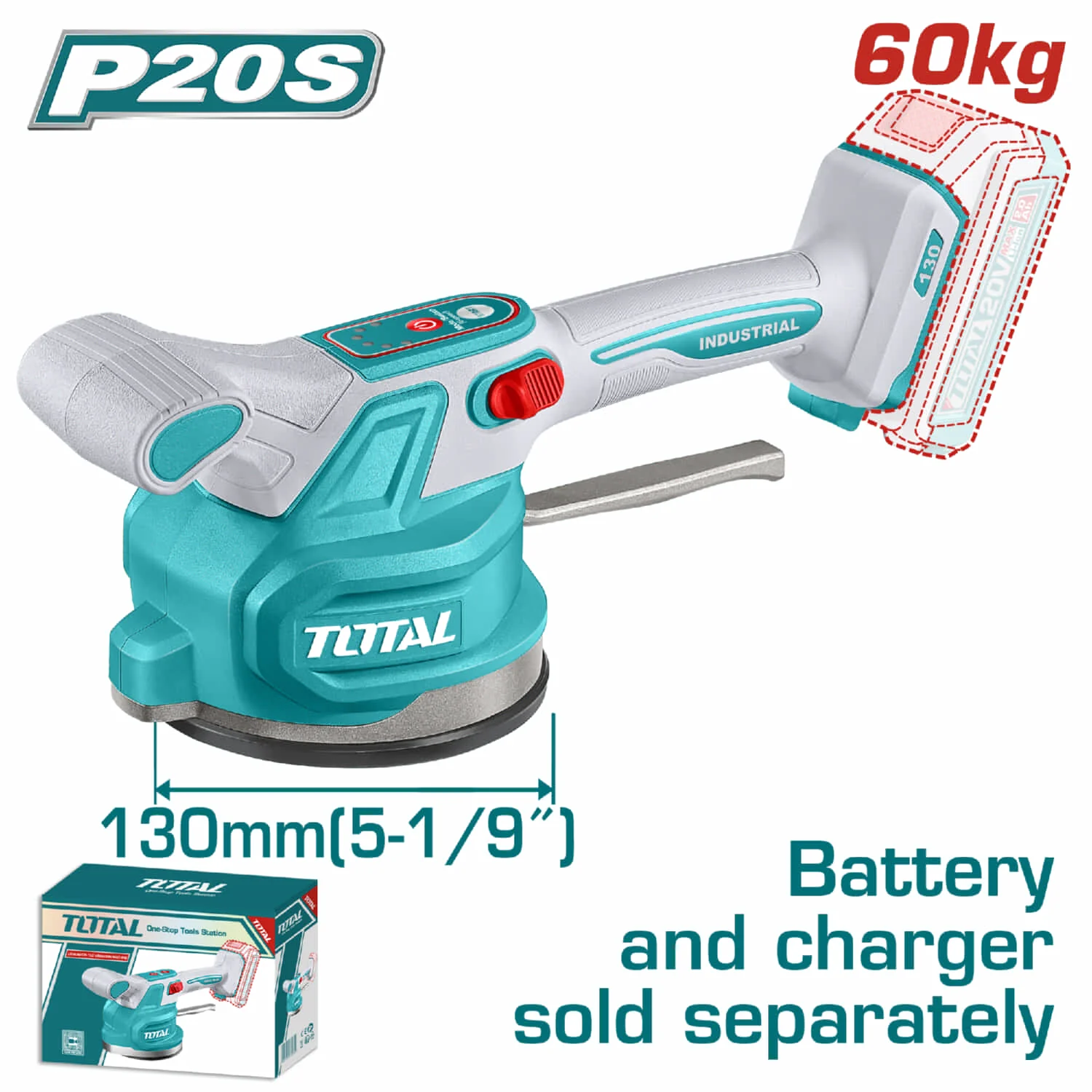 Vibradora Para Baldosas Azulejos Inalámbrica 20V 0-10000Rpm Capac 60Kg  No Incluye Batería Y Cargador.