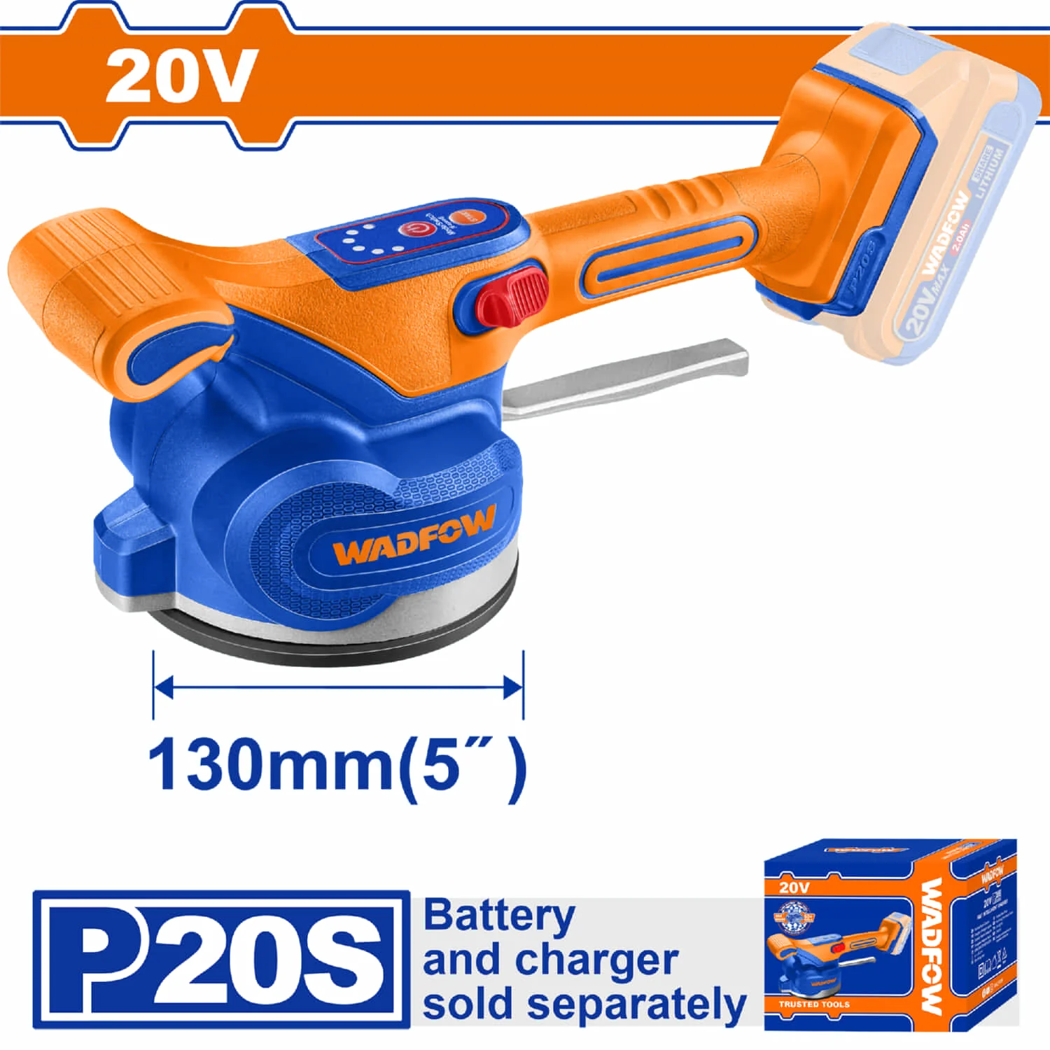 Vibradora Para Baldosas Azulejos Inalámbrica 20V 0-10000Rpm Ventosa 130Mm No Incluye Batería Y Cargador. Ventosa Vibradora Niveladora