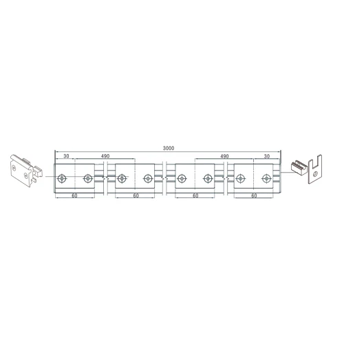 Zocalo 46Mmx3mt Acero Inox Cover Acero Inox.Sist Bloque No Req. Saque Incl. 2 Tapas P/8-10-12Mm Sati - Image 3