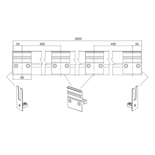 Zocalo 80Mmx3mt Acero Inox Cover Acero Inox.Sist Bloque No Req. Saque Incl. 2 Tapas P/8-10-12Mm Sati - Image 5
