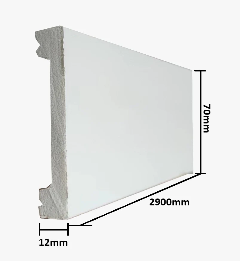 Zocalo EPS / PVC Resistente Para Interiores Color Blanco 70X12x2900mm