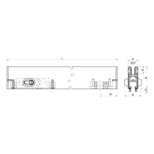 Zocalo Inf Puerta.80Mm Inox304macizo 1Mt Recortable. No Req Saques P/8-10-12Mm Sat - Image 2