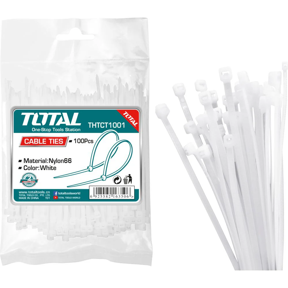 Zunchos TOTAL TOOLS (100 Piezas) Color Blanco - Image 2