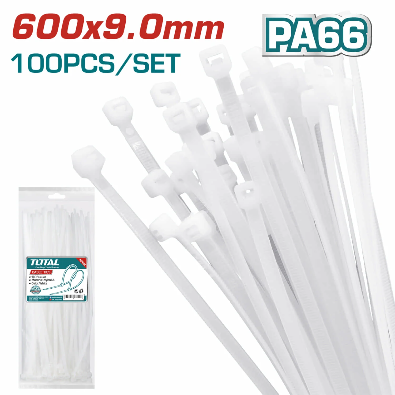 Zunchos TOTAL TOOLS (100 Piezas) Color Blanco - Image 8